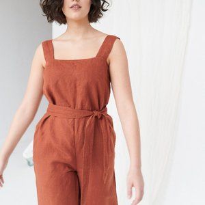 Linenfox Naomi Terracotta Jumpsuit Size M